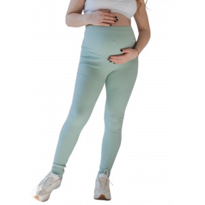 Лосины для беременных в рубчик хлопчатобумажные с регулирующей резинкой на живот, леггинсы maternity rib leggings, Украина Оливковые